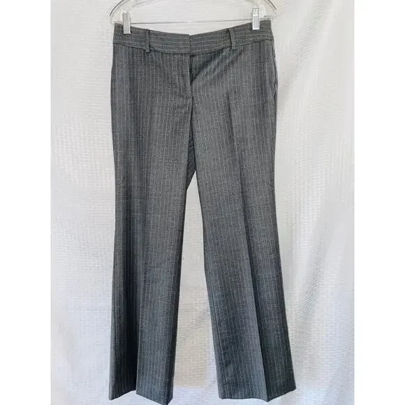 TALBOTS Wool Blend Gray Pinstripe Curvy Slacks Pants Size 6P NEW!!! - Picture 1 of 5